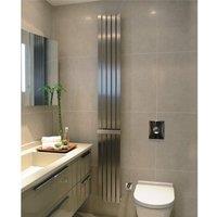 Clifton Vertical Bathroom Flat Radiator 1800mm (H) x 340mm (W) in Metallic Silver