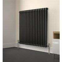 Clifton Anthracite Horizontal Radiator with 2 Columns 600mm (H) x 830mm (W) in Charcoal