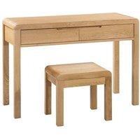 Ashfield Oak Curve 2 Drawers Dressing Table & Stool in Light Oak