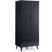 Ashfield Retro Anthracite Combination Wardrobe in Dark Grey