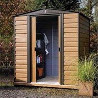 Cheshire 6 x 5 Deluxe Woodvale Metal Shed in Natural