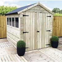 Marlborough 8 x 6 Premier Pressure Treated Apex Shed in Natural