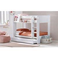 Ashfield Premium All White Bunk Bed Including Pull Out Trundle | Size: Single