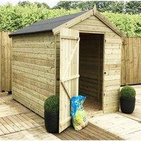 Marlborough 7 x 6 Premier Pressure Treated Apex Shed in Natural