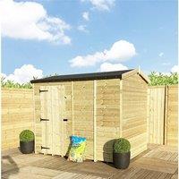Marlborough 3 x 4 Pressure Treated High Eaves Reverse Apex Shed with Single Door in Natural