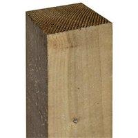Cheshire PACK OF 3: 5ft Pressure Treated Green Timber Fence Post 3" (75x75mm) in Natural