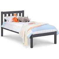 Ashfield Anthracite Lacquer Solid Pine Low Foot End Bed in Dark Grey | Size: Double