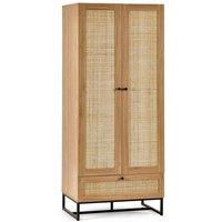 Ashfield Premium Rattan Oak-Finish Wardrobe