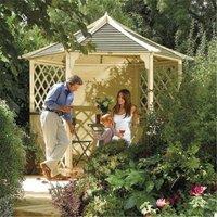 Cheshire Premier Pressure Treated Hexagonal Gazebo in Light Oak