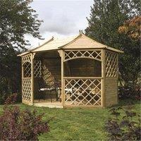 Cheshire Pressure Treated Lattice Gazebo in Light Oak