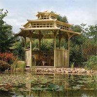 Cheshire Pressure Treated 6-Sided Pagoda in Light Oak