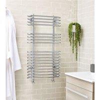 Clifton Chrome Vertical Bathroom Towel Radiator 916mm (H) x 500mm (W) in Metallic Silver