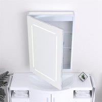 Clifton 70cm Tall LED (Rectangle) Bathroom Wall Mirror Cabinet in Natural