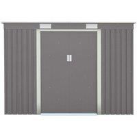 Cheshire 8 x 4 Double Door Metal Pent Shed (Light Grey) in Light Grey