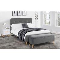 Ashfield Stilted Premium Smoky Grey Fabric Blanket Box in Light Grey