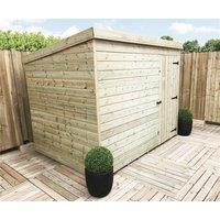 Marlborough 8 x 6 Pressure Treated Pent Garden Shed with Single Door in Natural