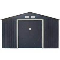 Cheshire 10 x 8 Double Door Metal Apex Shed (Dark Grey) in Dark Grey