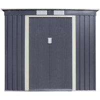 Cheshire 6 x 4 Double Door Metal Pent Shed (Dark Grey) in Dark Grey
