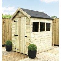 Marlborough 6 x 4 Premier Pressure Treated Apex Shed in Natural