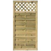 Cheshire 3 x 6 Pressure Treated Lattice Infill Flat Screen Gate in Natural