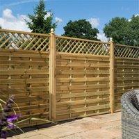 Cheshire PACK OF 3: 6 x 6 Pressure Treated Lattice Infill Flat Screen Panel in Natural
