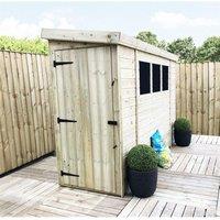 Marlborough 9 x 3 Pressure Treated Reverse Garden Shed with Single Door in Natural