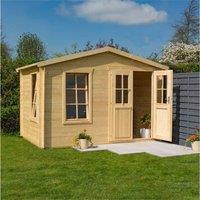 Cheshire 11 x 7 Studio Apex Log Cabin (19mm Wall Thickness) in Natural