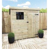 Marlborough 5 x 5 Pressure Treated Pent Garden Shed with Single Door in Natural