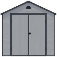Cheshire 8 x 6 Double Door Apex Plastic Shed (Light Grey) in Light Grey