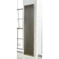 Clifton Silver Vertical Radiator with 2 Columns 1800mm (H) x 425mm (W) in Metallic Silver