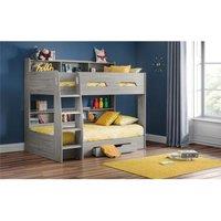 Ashfield Grey Oak Book Case Bunk Bed in Light Grey | Size: Single