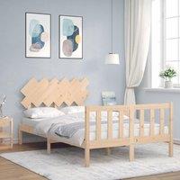 Berkfield Home Bed Frame with Headboard 120x200 cm Solid Wood in Brown