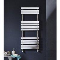 Clifton Vertical Bathroom Towel Radiator 1200mm (H) x 600mm (W) in Metallic Silver