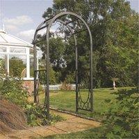 Cheshire Deluxe Gunmetal Grey Metal Round Arch with Open Lattice in Dark Grey