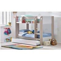 Ashfield Premium Taupe Bunk Bed Including Pull Out Trundle | Size: Single
