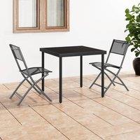 Berkfield Home Folding Outdoor Chairs 2 pcs Black Steel & Textilene