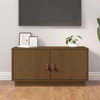 Berkfield Home TV Cabinet Honey Brown 80x34x40 cm Solid Wood Pine | Size: 80 x 34 x 40 cm
