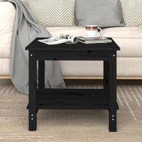 Berkfield Home Coffee Table Black 50x50x45 cm Solid Wood Pine | Size: 50 x 50 x 45 cm
