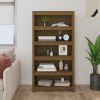 Berkfield Home Book Cabinet Honey Brown 80x35x154 cm Solid Wood Pine | Size: 80 x 35 x 154 cm