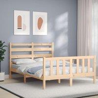 Berkfield Home Bed Frame with Headboard 120x200 cm Solid Wood in Brown