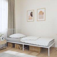 Berkfield Home Metal Bed Frame with Headboard White 100x190 cm