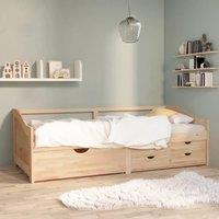 Berkfield Home 3-Seater Day Bed with Drawers Solid Pinewood 90x200 cm in Brown