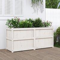 Berkfield Home Garden Planter White 150x50x70 cm Solid Wood Pine | Size: 150 x 50 x 70 cm