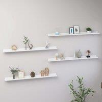 Berkfield Home Wall Shelves 4 pcs White 100x9x3 cm | Size: 100 x 9 x 3 cm