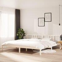 Berkfield Home Bed Frame White Solid Wood 200x200 cm