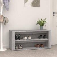 Berkfield Home Shoe Rack Grey Sonoma 100x35x45 cm Engineered Wood | Size: 100 x 35 x 45 cm