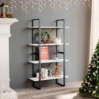 Berkfield Home 4-Tier Book Cabinet White 80x30x140 cm Solid Pine Wood | Size: 80 x 30 x 140 cm