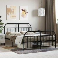 Berkfield Home Metal Bed Frame with Headboard & Footboard Black 140x200 cm