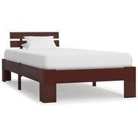 Berkfield Home Bed Frame Dark Brown Solid Pine Wood 100x200 cm