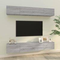 Berkfield Home Wall TV Cabinets 4 pcs Grey Sonoma 100x30x30 cm | Size: 100 x 30 x 30 cm